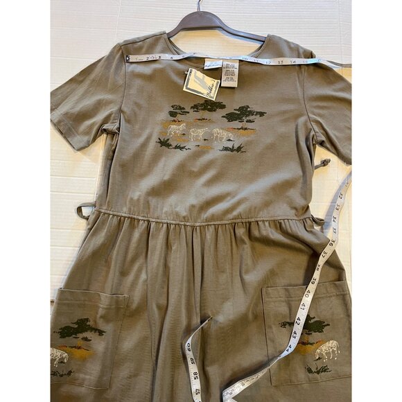 RARE! Vintage NWT Bobbie Brooks Women Sage maxi Dress S 100% Cotton With Pockets - Picture 8 of 11